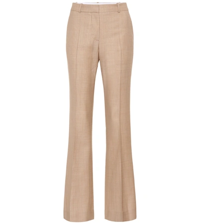 Victoria Beckham Wool High-rise Flared Pants In White
