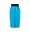 N°21 Floral Lace Pencil Skirt In Blue