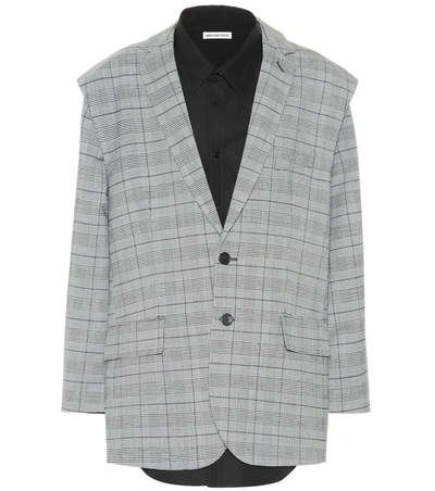 Balenciaga Wool-blend Jacket And Shirt In Black