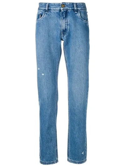 Fendi Slim Fit Jeans In Blue
