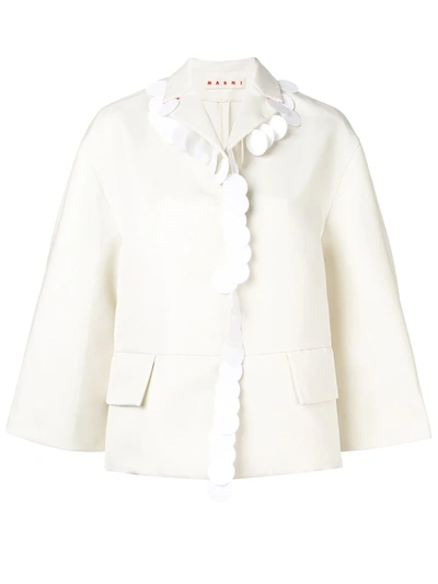 Marni Pailette Trim Jacket In White