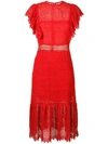 Philosophy Di Lorenzo Serafini Embroidered Style Midi Dress In Red