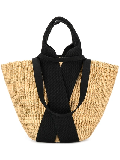 Muun Woven Strap Beach Bag - Brown