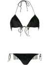 Oseree Fringe Bikini Set In Black