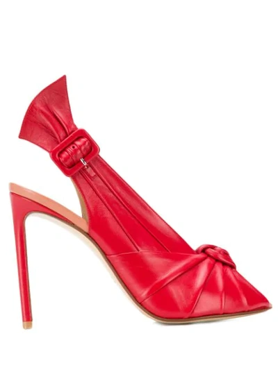 Francesco Russo Slingback Stiletto Sandals In Red