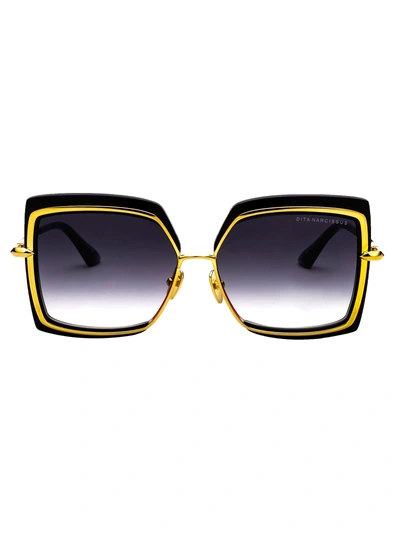 Dita Sunglasses In Black/yellow Gold