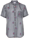 Comme Des Garçons Homme Deux Comme Des Garçons Shirt Mask Embroidered Short-sleeved Shirt In Grey