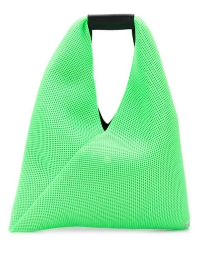 Mm6 Maison Margiela Japanese Triangle Tote Bag In Green