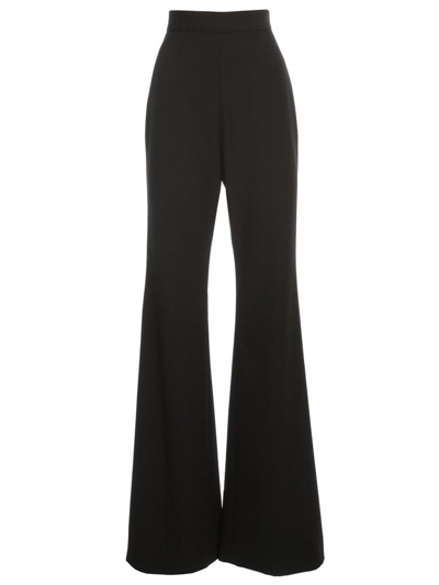 Balmain High-waisted Flared Silk-crepe Trousers In Black