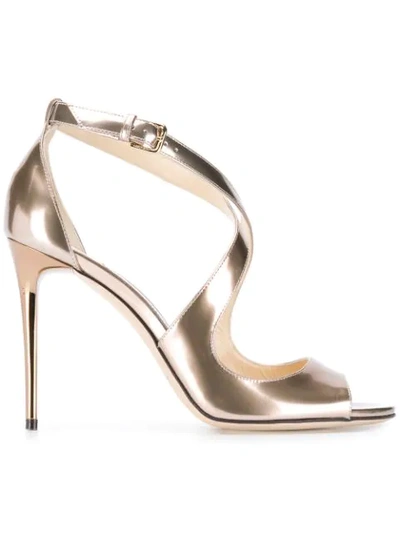 Jimmy Choo Emily 100 Heeled Sandals In Gold