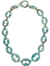 Prada Chunky Link Necklace In Blue