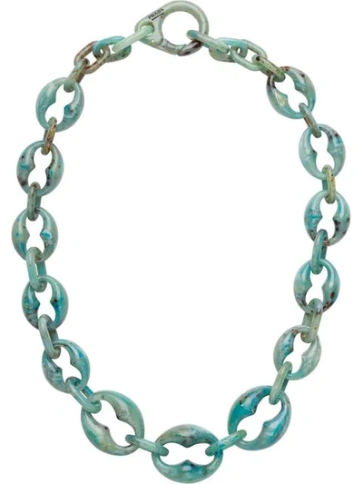 Prada Chunky Link Necklace In Blue