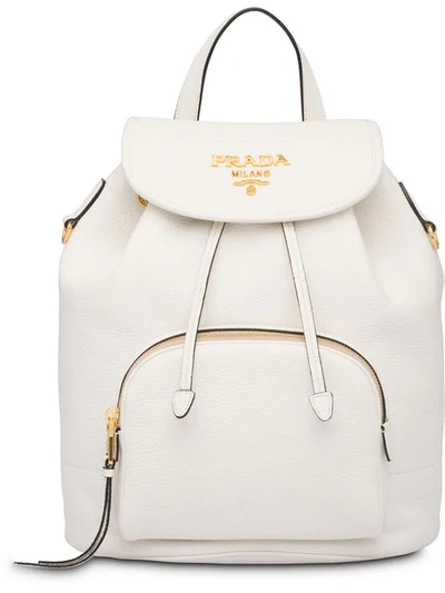 Prada Classic Flap Backpack - White