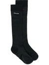 Prada Logo Intarsia Socks - Black