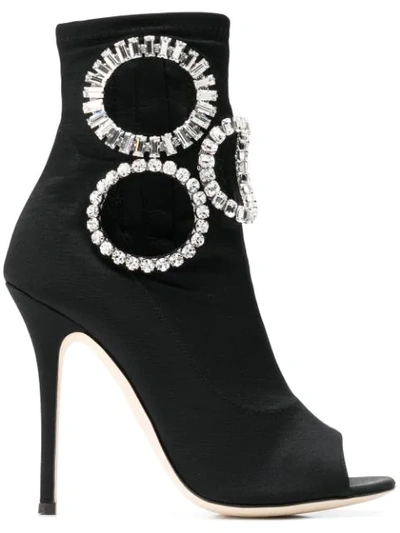 Giuseppe Zanotti Crystal Embellished Heeled Boots In Black