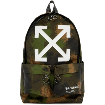 Off-white Camouflage Arrow Backpack In Green