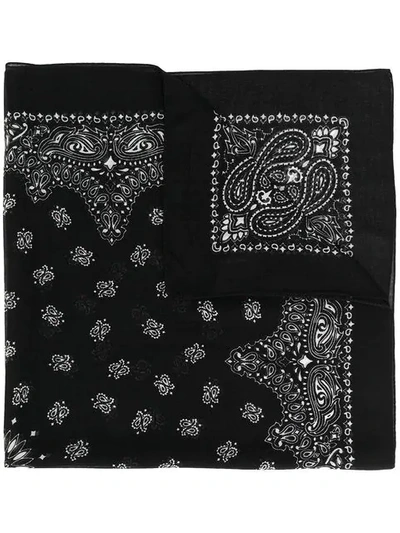 Saint Laurent Bandana Print Scarf In Black