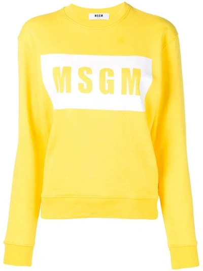 Msgm Sweatshirt Mit Logo-print In Yellow