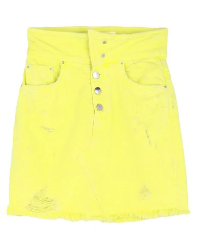 neon yellow denim skirt