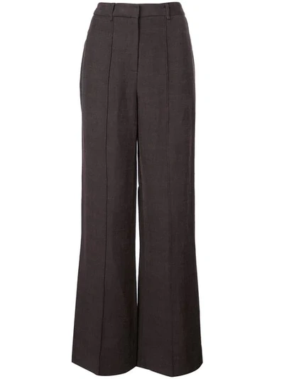 Adam Lippes Relaxed Wide-leg Trousers In Brown