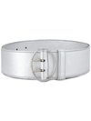 Prada Metallic-effect Buckle Belt In Silver