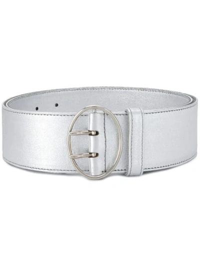Prada Metallic-effect Buckle Belt In Silver