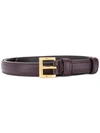 Prada Buckled Slim Belt In Red