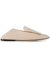 Sergio Rossi Square Toe Loafers In Neutrals