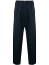 Valentino Vltn Loose Fit Tapered Trousers In Blue