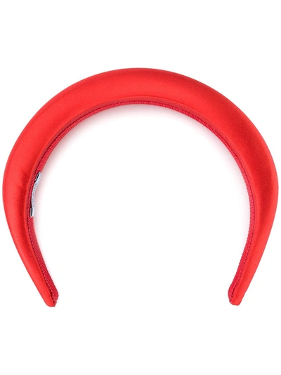 Prada Satin Classic Headband - Red In Red