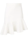 Msgm Asymmetric Hem Skirt In White