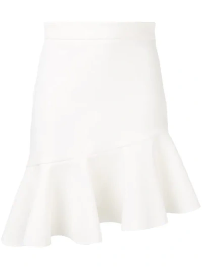Msgm Asymmetric Hem Skirt In White