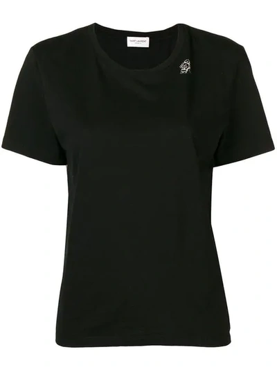 Saint Laurent Round Neck T-shirt In Black