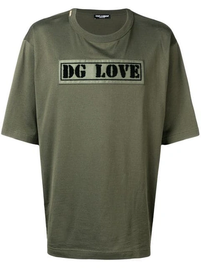 Dolce & Gabbana Dg Love T-shirt In Green
