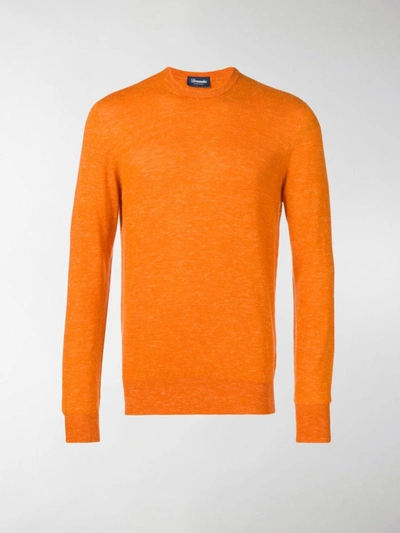 Drumohr Melange Knit Jumper In Orange