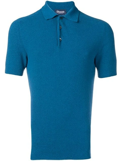 Drumohr Knit Polo Shirt In Blue