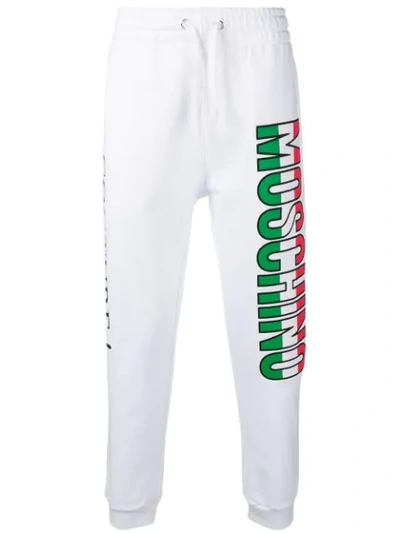 Moschino Fleece Jogging With Italian Logo In Melange Grey
