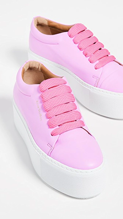 Acne Studios Drihanna Logo Sneakers In Pink/white