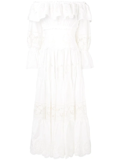 Dolce & Gabbana Pleated Maxi Dress In White