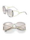 Chloé Jackson 60mm Oversized Square Metal Sunglasses In Light Grey