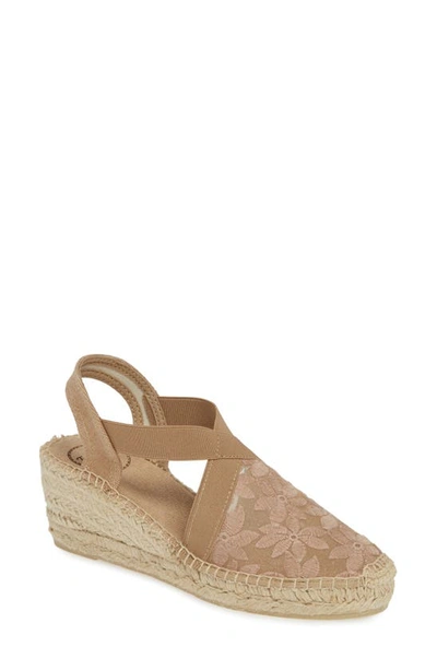 Toni Pons Terra Espadrille Wedge Sandal In Taupe Fabric