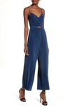 Astr Cutout Jumpsuit In Midnight Navy