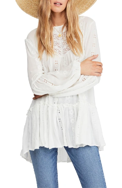 Free People Kiss Kiss Lace Inset Tunic In Ivory