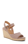 Lucky Brand Mindra Espadrille Wedge Sandal In Dove Fabric