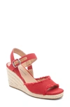 Lucky Brand Mindra Espadrille Wedge Sandal In Red Fabric