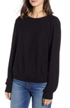 Wildfox Baggy Beach Jumper Pullover In Jet Black-poly Dye