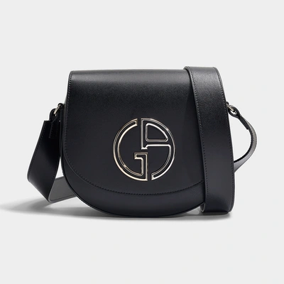 Giorgio Armani | Medium Shoulder Bag In Black Calfskin