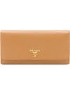 Prada Leather Wallet In Brown