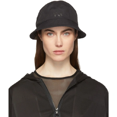 Y-3 Reversible Black Logo Bucket Hat