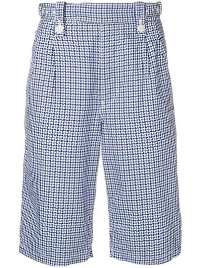 Pre-owned Junya Watanabe Houndstooth Shorts In Blue